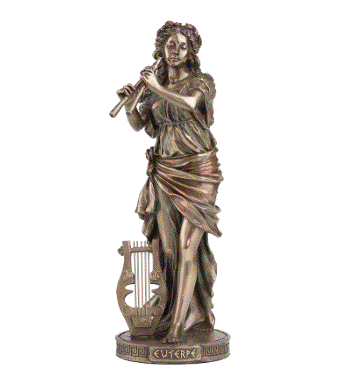 Euterpe Greek Muse Goddess Bronze Statue 78406