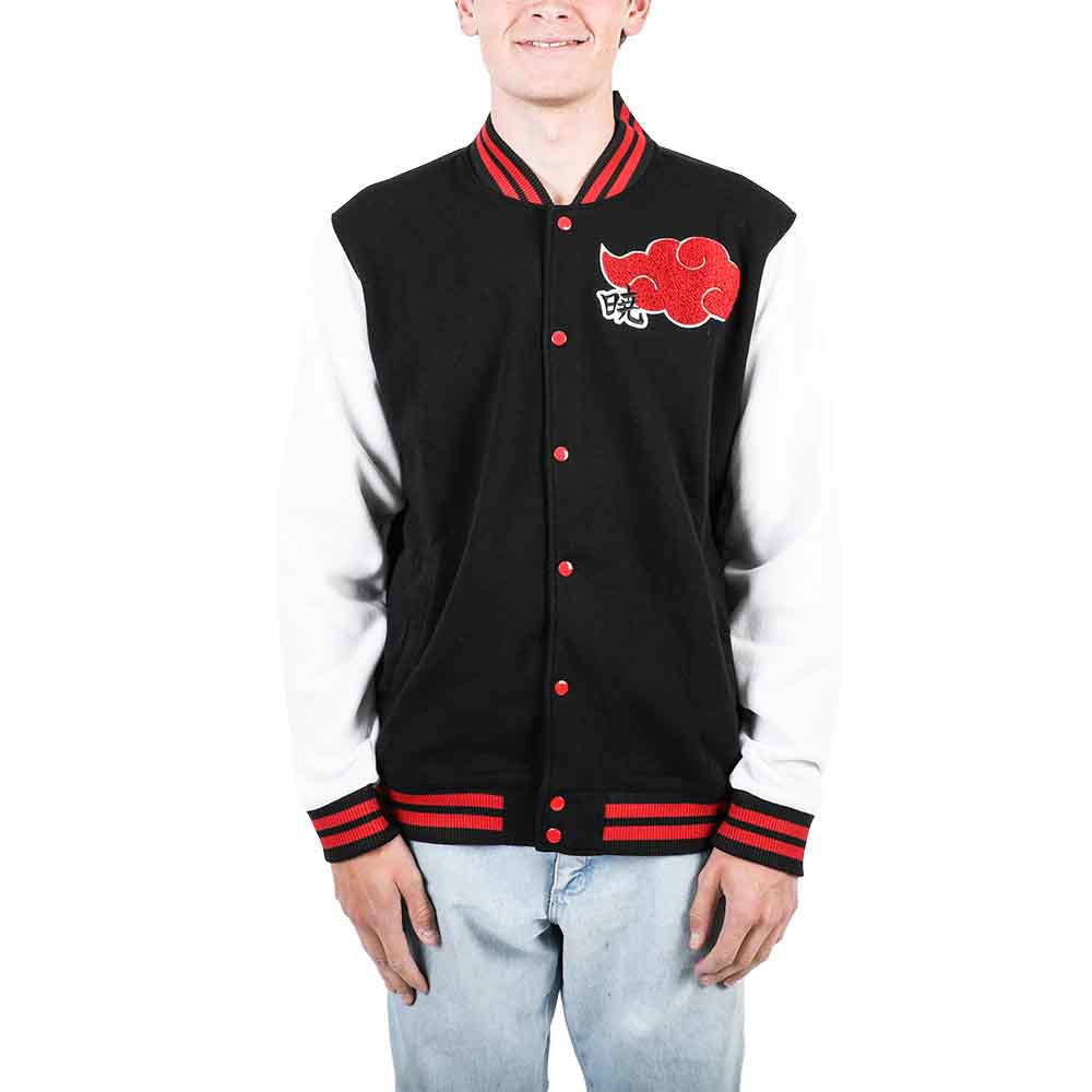 Naruto Akatsuki Embroidered Fleece Letterman Jacket
