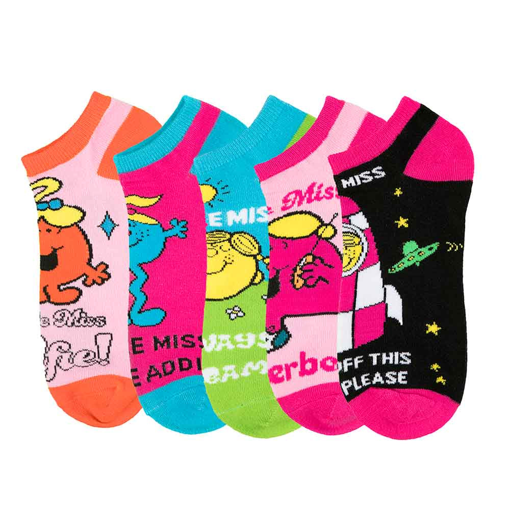 Little Miss Characters 5 Pair Ankle Sock