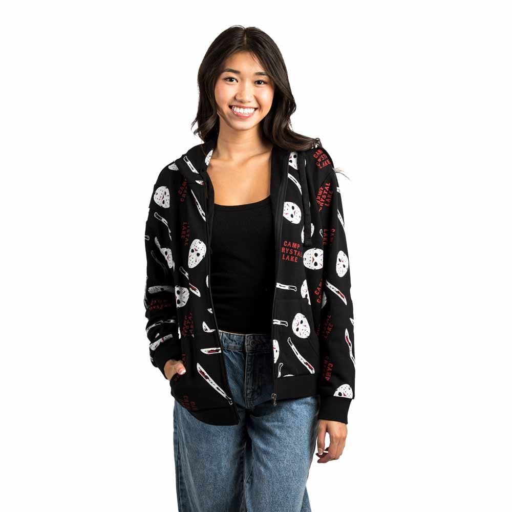Friday The 13th Camp Crystal Lake Juniors Zip Up Hoodie
