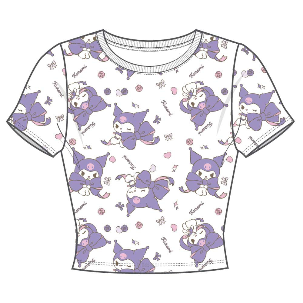Kuromi Bows Juniors Cropped Baby Tee