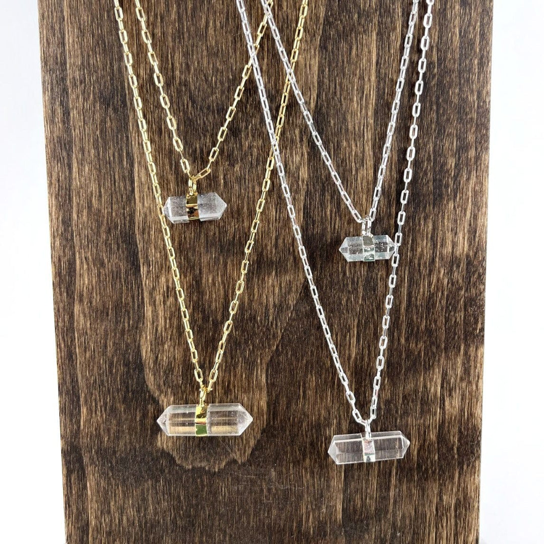 Double Terminated Crystal Quartz Point Necklace
