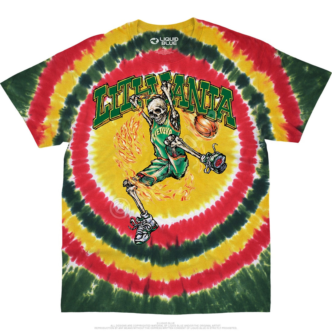 Liquid Blue - Grateful Dead Lithuania Basketball Tie Dye T-Shirt