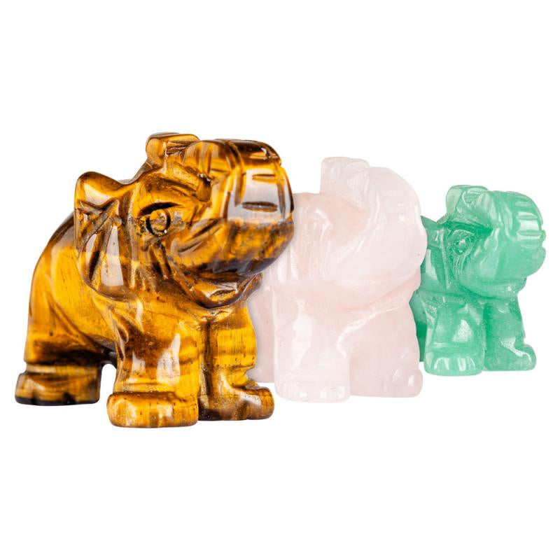 Elephant Gemstone Carvings