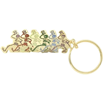 Dancing Skeleton Gold Keychain