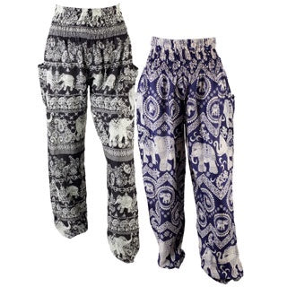 Paths of the Spirits - Elephant Rayon Pants