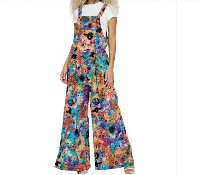 Hippie Tie Dye Celestial Overalls 25113