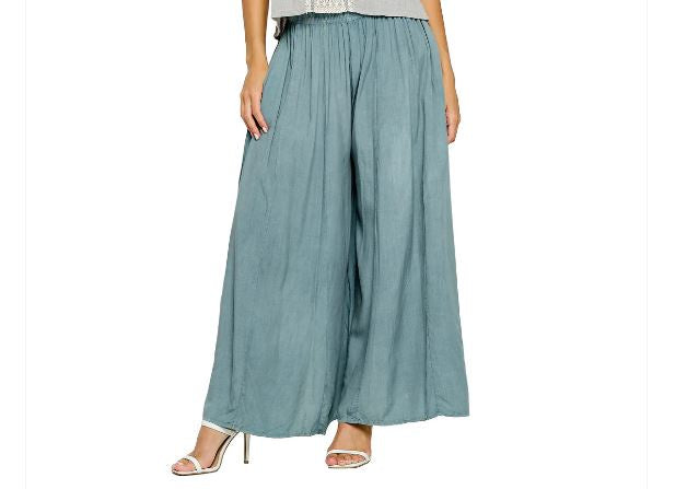 Palazzo Pants w/Vintage Wash 24417