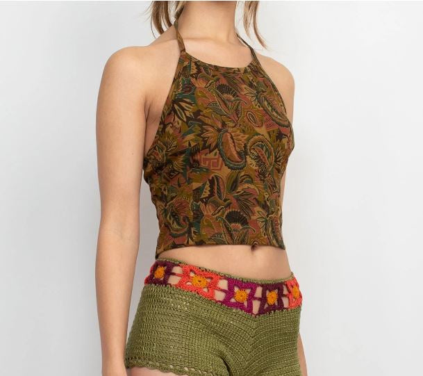 Groovy Paisley Halter Top 40295