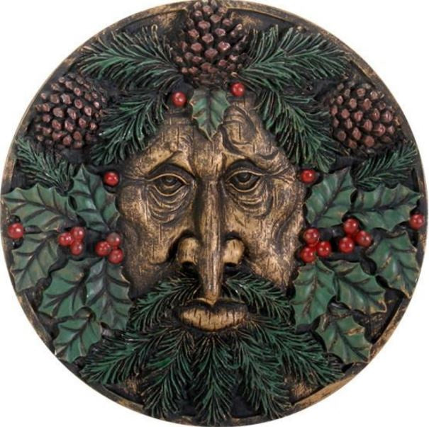 Greenman Wall Plaque Y6851 - Winter