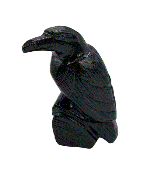 Black Onyx Crystal Raven