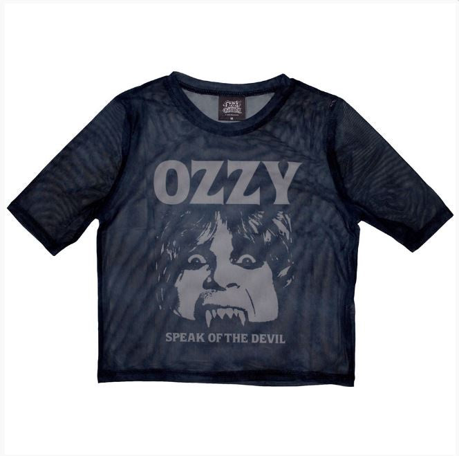 Ozzy Osbourne Ladies Crop Top - Speak Of The Devil (Mesh)