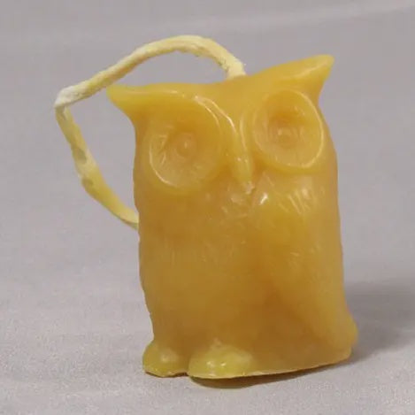 Owl - Gold Beeswax Candle
