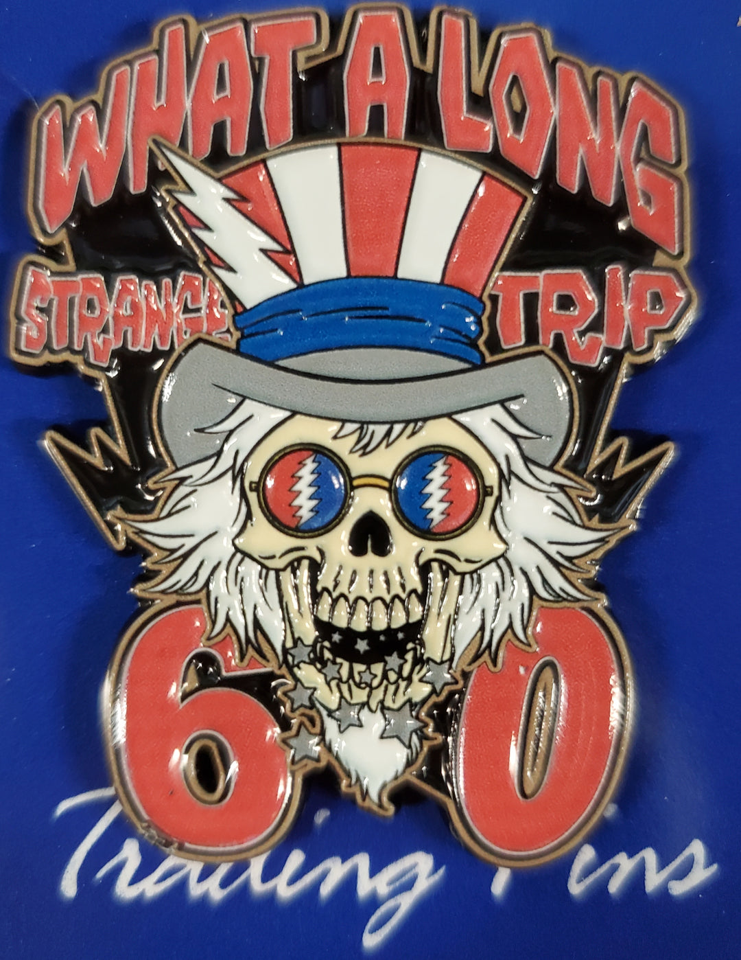 Grateful Dead 60th Anniversary Trading Pin "Strange Trip"