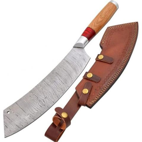 Old Ram Handmade Fully Functional Real Damascus Cleaver