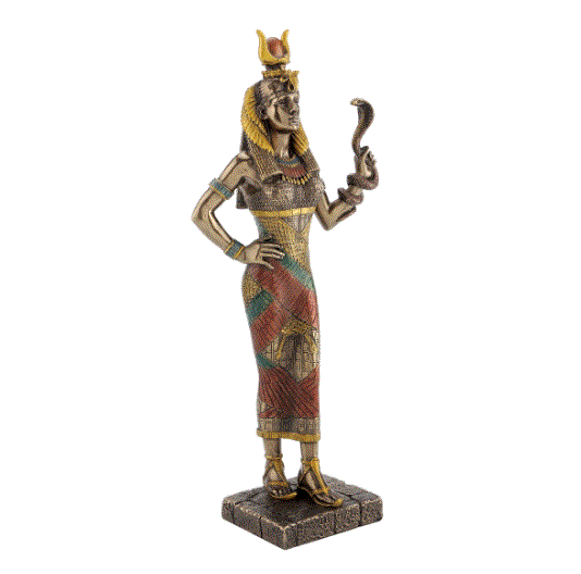 Hathor Egyptian Goddess w/Snake Bronze Statue 76710