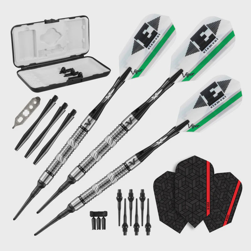 Viper Element - 90% Tungsten Soft Tip Darts Grooved Barrel 18 Grams