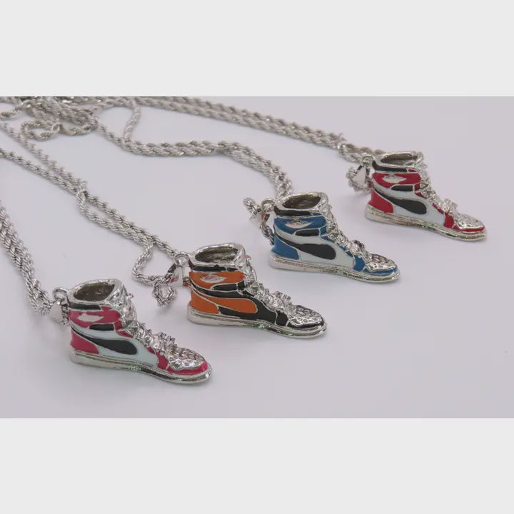 Metal Hightop Tennis Shoe Necklace - 2-1715