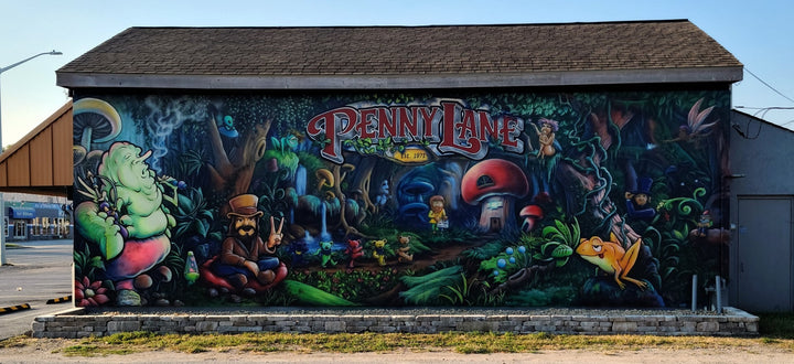 Penny Lane Mural Rolling Tray w/Lid