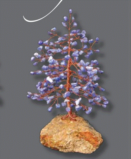 Lapis Color Quartz Tree of Life - Gem Tree