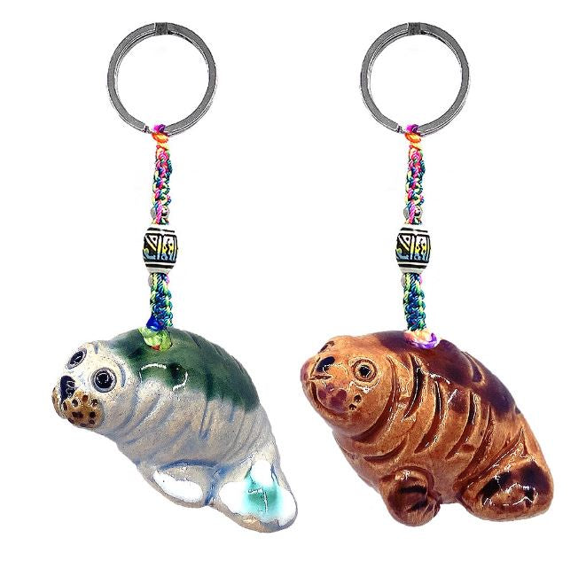 Hand Painted Ceramic Figurine Keychain