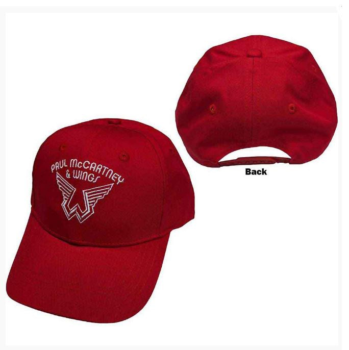 Paul McCartney Unisex Baseball Cap - Wings Logo (Red & Black)