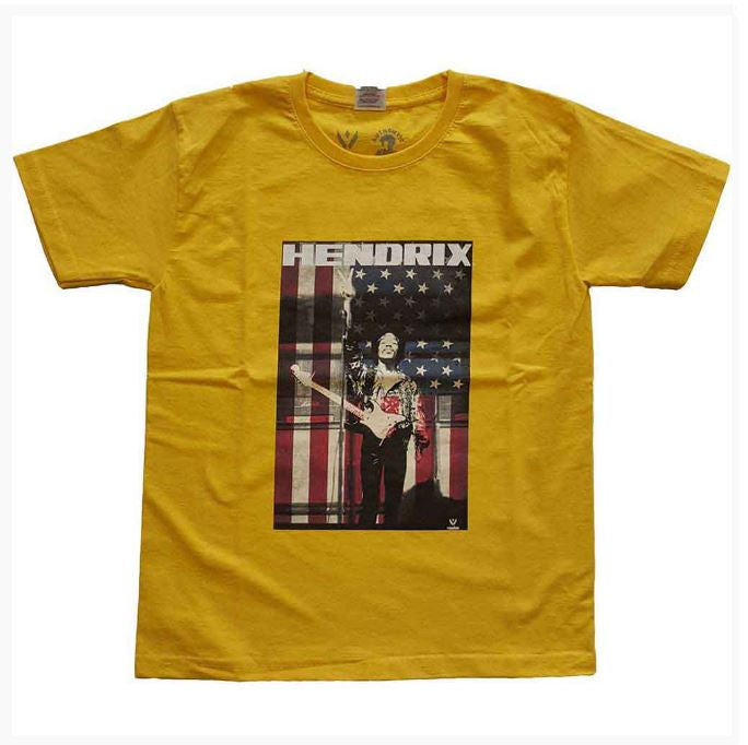 Jimi Hendrix Kids T-Shirt - Peace Flag (Yellow)