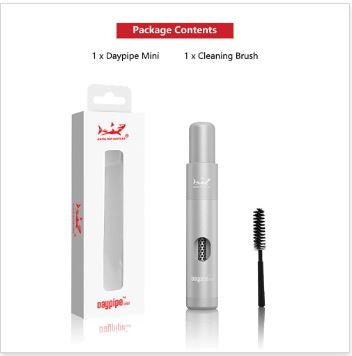 Silver Aluminium Daypipe Mini w/Cleaning Brush