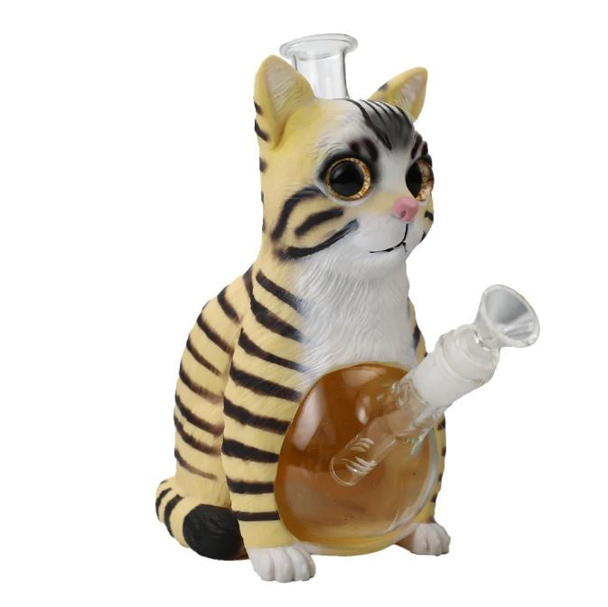 Tabby Cat Water Pipe  - H497