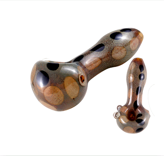4" Glass Spoon - Hazey Dots