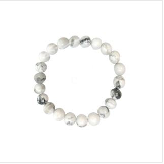 White Howlite Beaded Bracelet