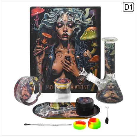 8" Ultimate Beaker Bong Complete Smoking Accessory Kit - RG78