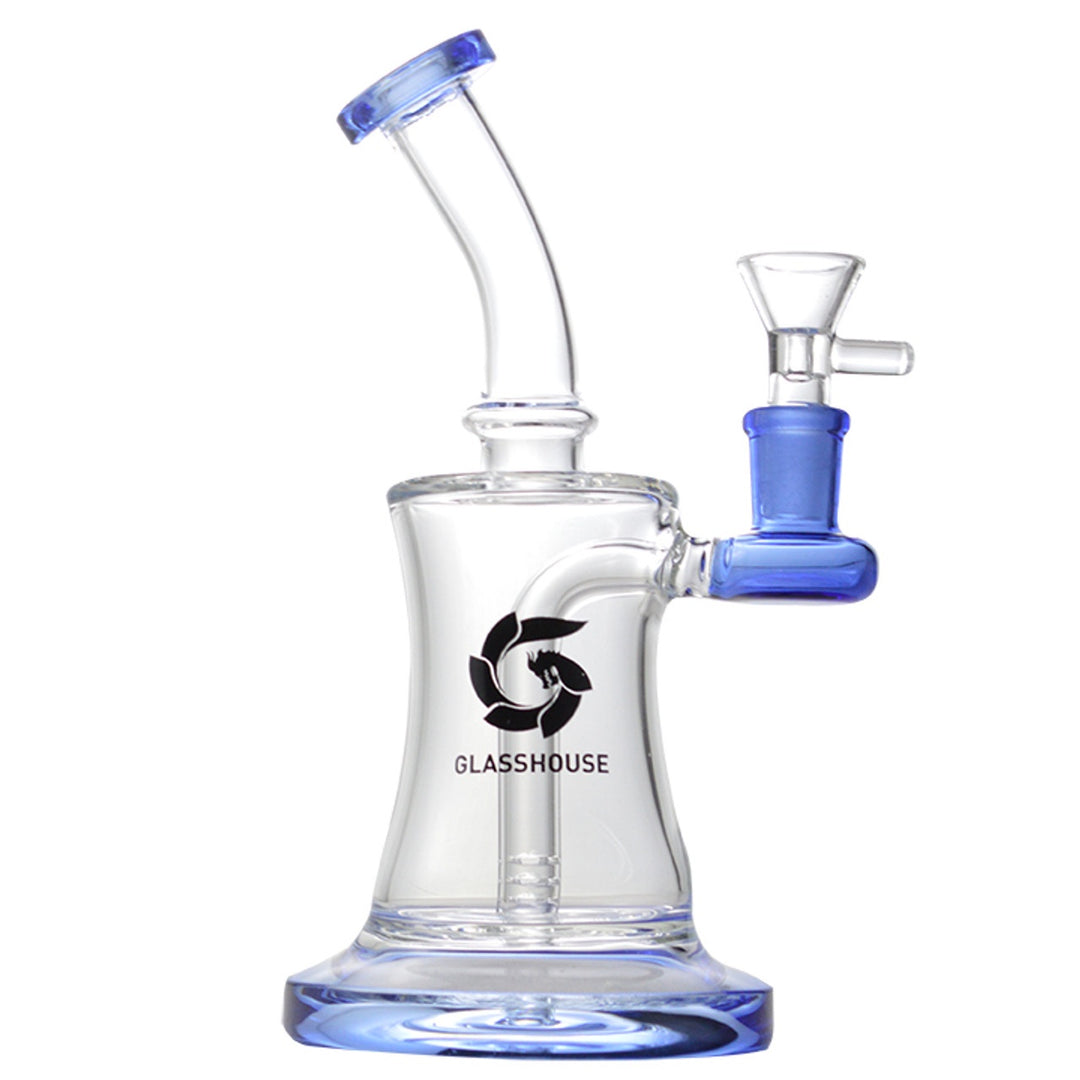 Glass House 14mm 7.5" Glass Pipe w/Banger Hanger & Diffused Downstem