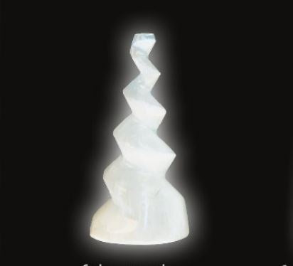 Selenite Medium Corkscrew 4" Tall