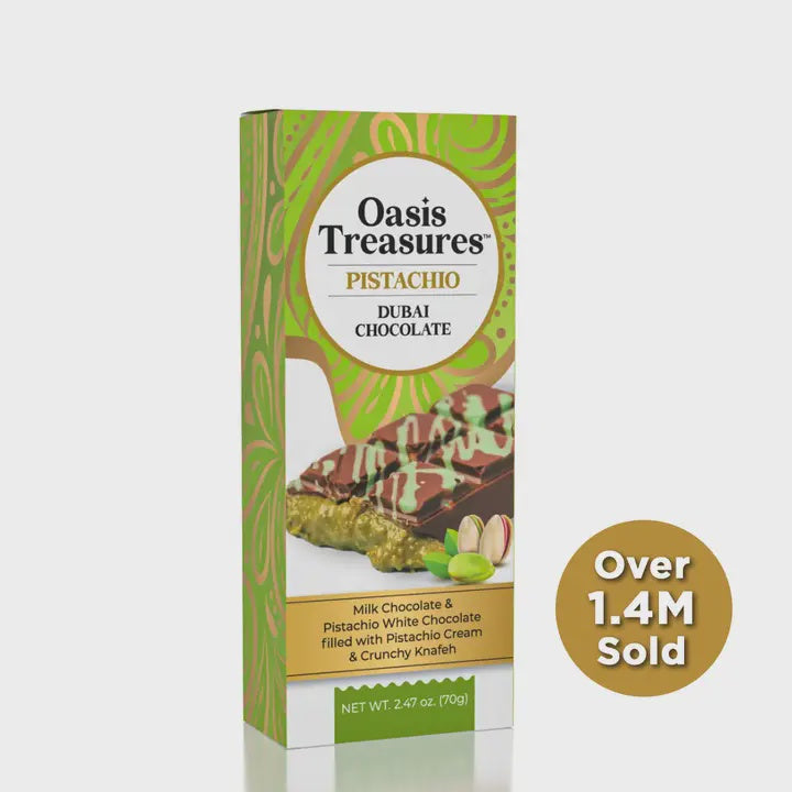 Dubai Chocolate Bar by Oasis Treasures 2.45oz - Pistachio