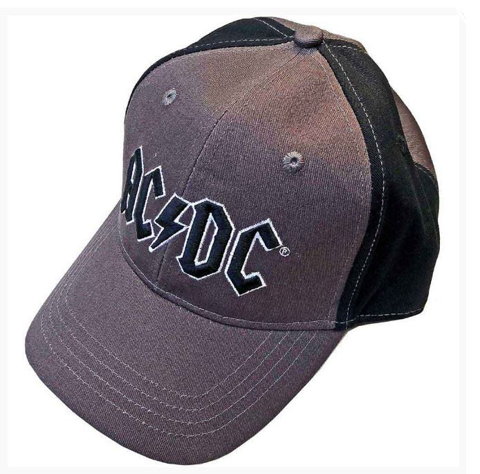 AC/DC Unisex Baseball Cap - Black Logo (Charcoal Grey & Black) (2-Tone)