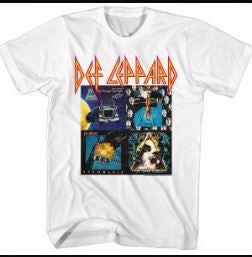 Def Leppard 80's Album White T-Shirt