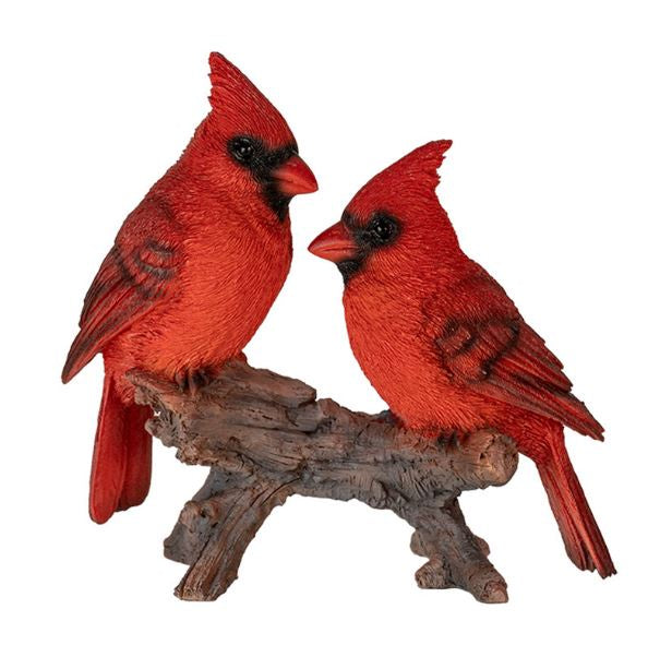 Cardinals Sitting on Stump Statue 14876