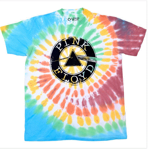 Liquid Blue - Pink Floyd Dark Side Spin Tie-Dye T-Shirt Liquid Blue - Pink Floyd Dark Side Spin Tie-Dye T-Shirt