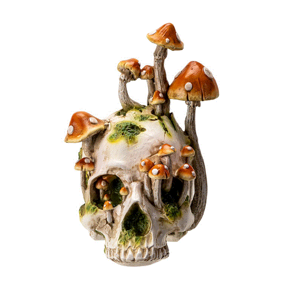 Large Skull w/Mushrooms Statue 15645