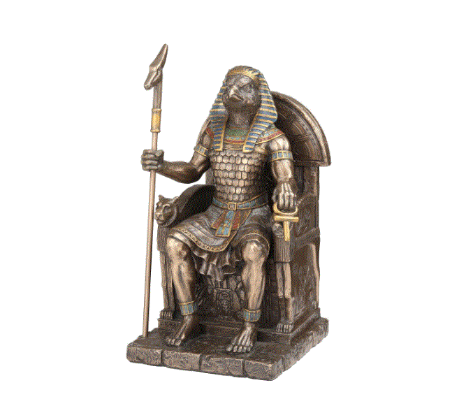 Horus Egyptian Sky God Sitting On Throne Bronze Statue 77521
