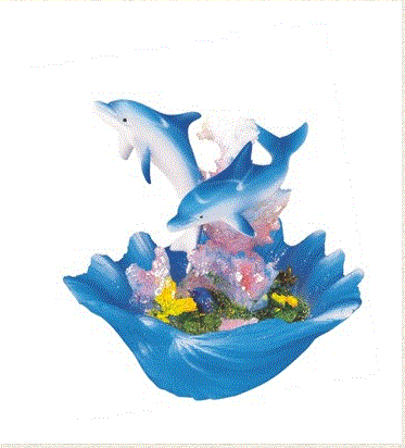 Blue Dolphins on Seashell 90096