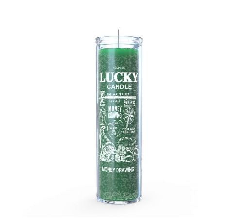 Money Drawing 7 Day Glass Candle - Green