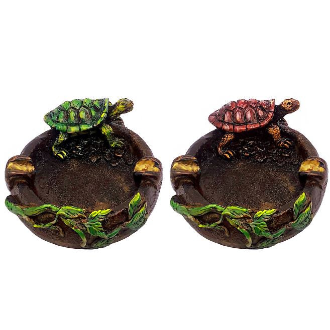 Turtle Figurine Round Ash Tray
