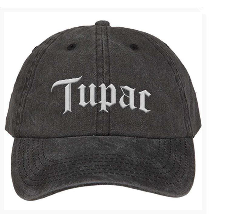 Tupac Unisex Baseball Cap - Gothic Logo (Charcoal Grey)