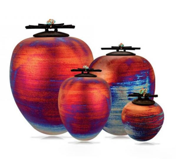 Raku Dream Jar w/Gemstone Lid