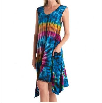 Sleeveless Tie Dye Dress TH-1383