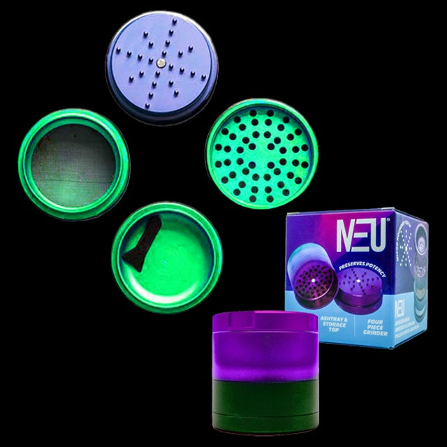 Grinder - NEU - Micro-Rounded Teeth - 2.5in - 4pc - Purple/Green