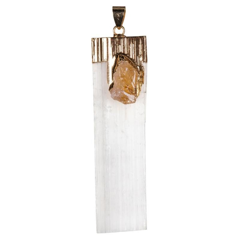 Selenite Pendant w/Citrine