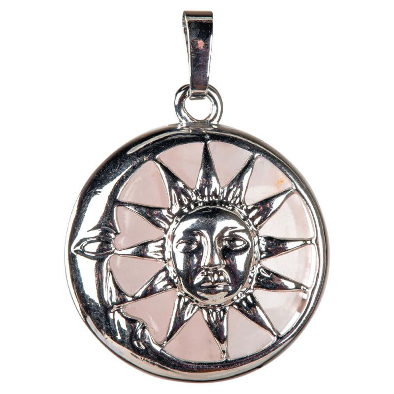 Sun & Moon Rose Quartz Pendant